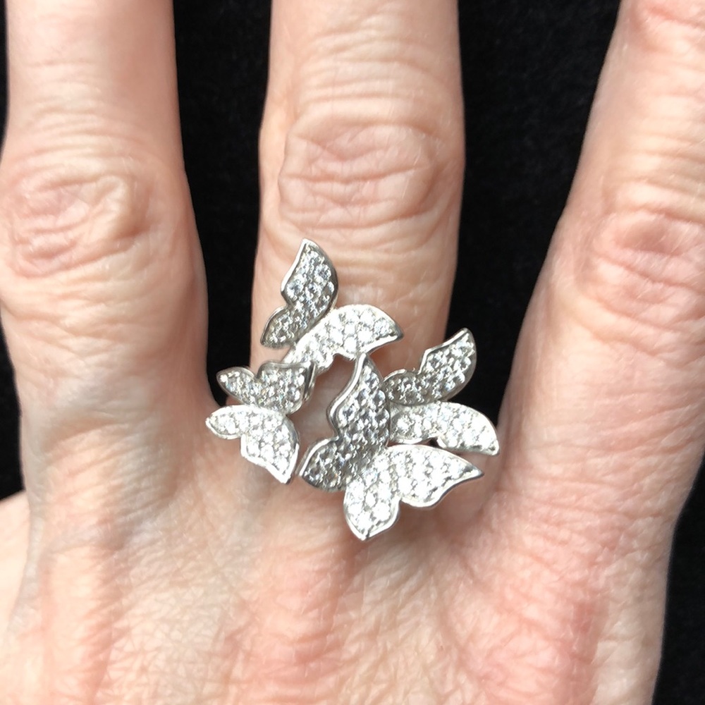 NWOT SS BUTTERFLY RING, 6-1/2